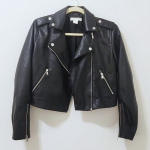 Cropped Leather Jacket